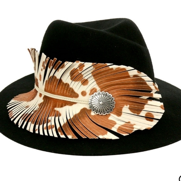 WESTERN CONCHO FEATHER HAD BAND - Picture 5 of 7